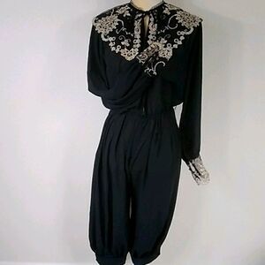 Vintage Miss Ashlee Black Jumpsuit Size M